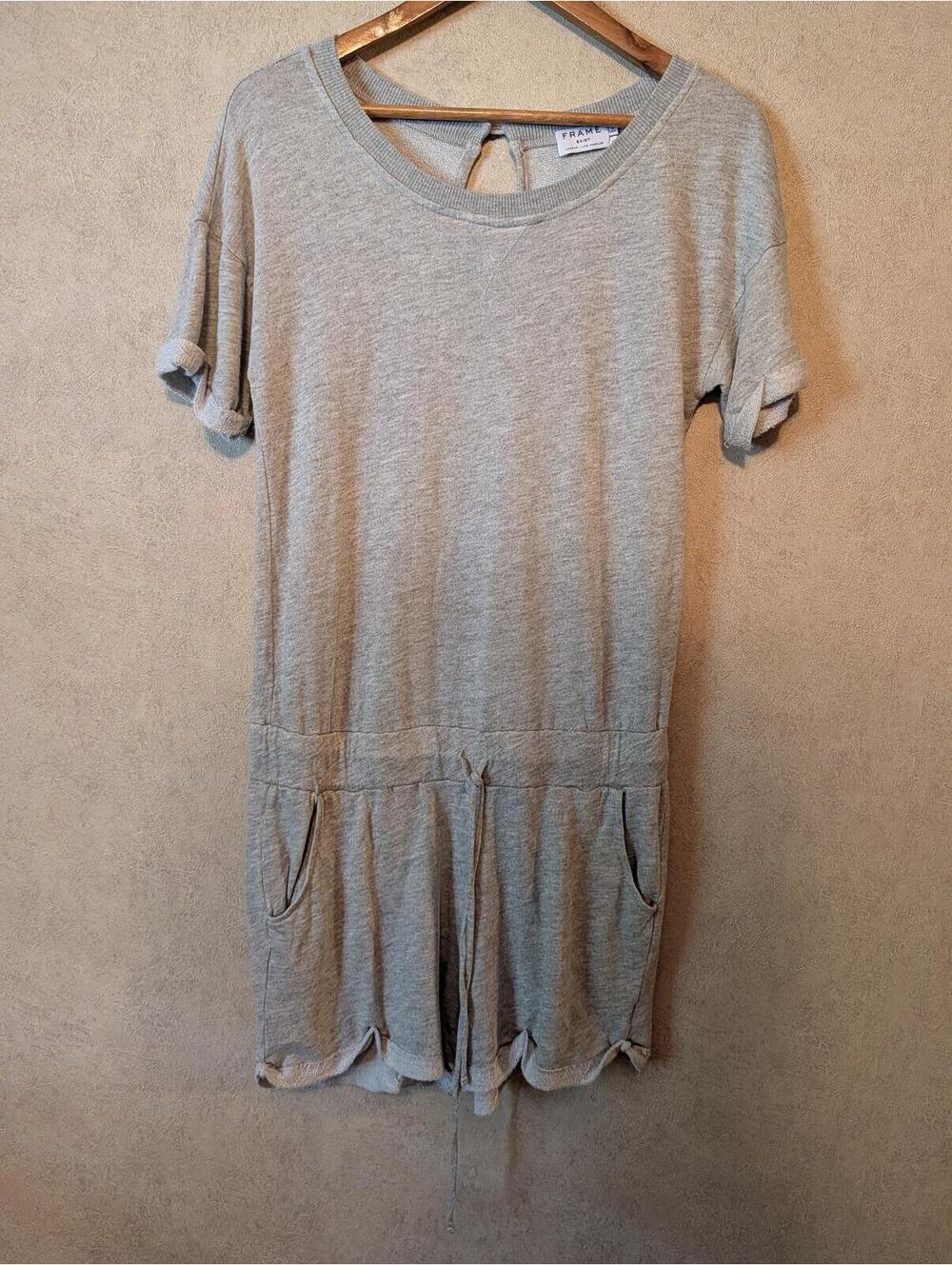 FRAME gray short sleeve romper sz M